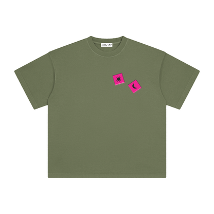 Magenta Dice with Logo on Back Vintage Washed Tee
