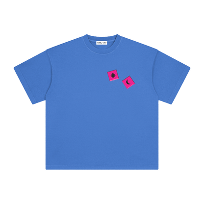 Magenta Dice with Logo on Back Vintage Washed Tee