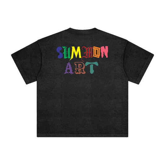 Card & Magenta Dice with Logo on Back Vintage Washed Tee