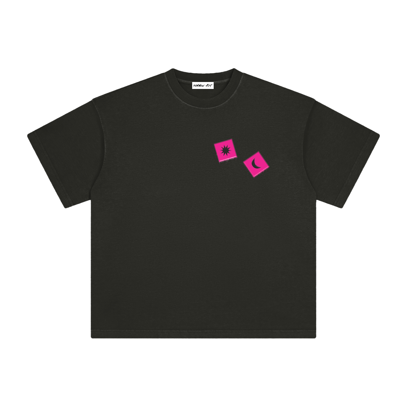 Magenta Dice with Logo on Back Vintage Washed Tee