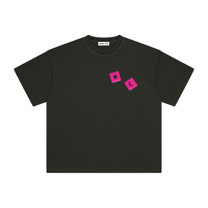 Magenta Dice with Logo on Back Vintage Washed Tee