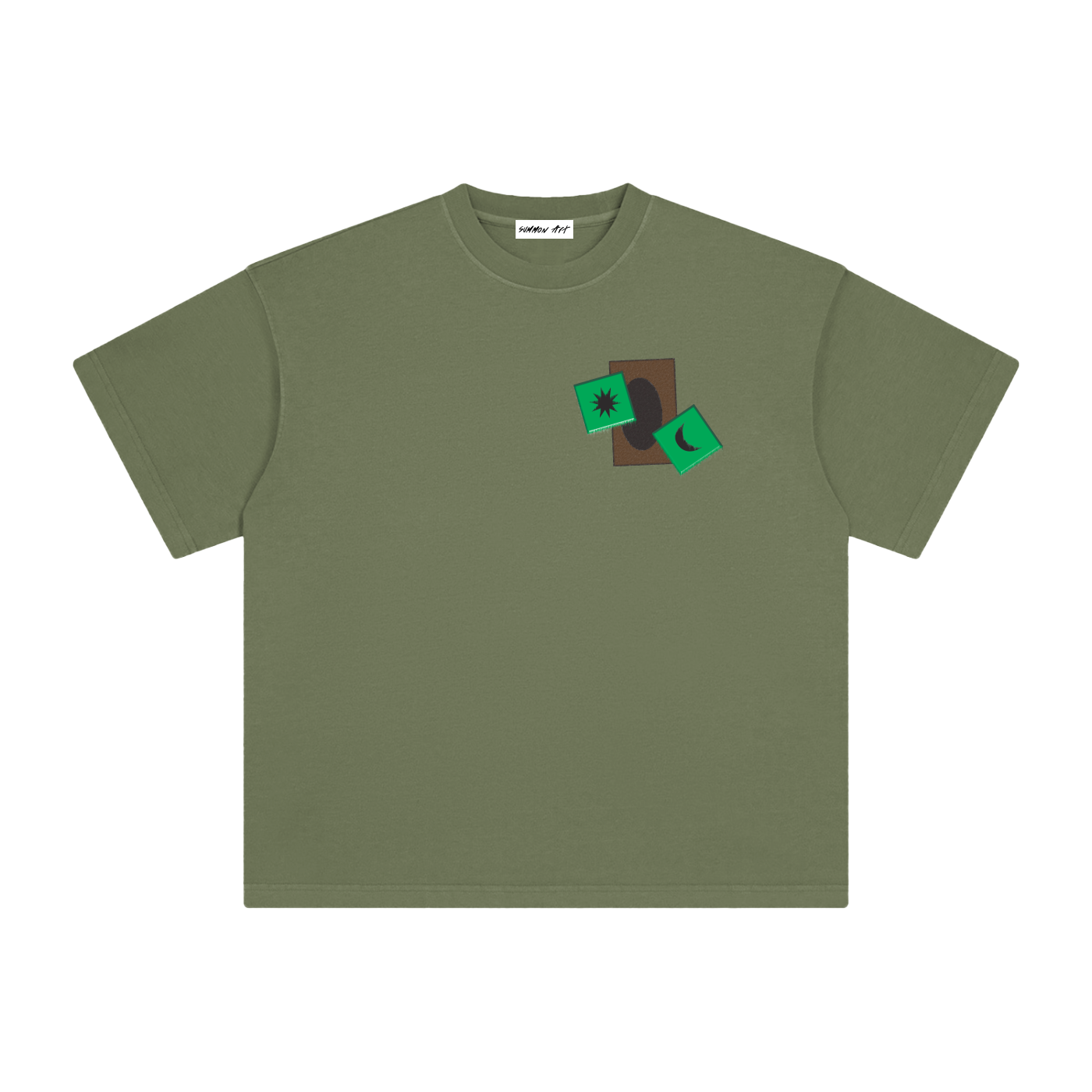 Card & Green Dice with Logo on Back Vintage Washed Tee