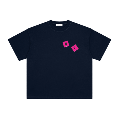 Magenta Dice with Logo on Back Vintage Washed Tee
