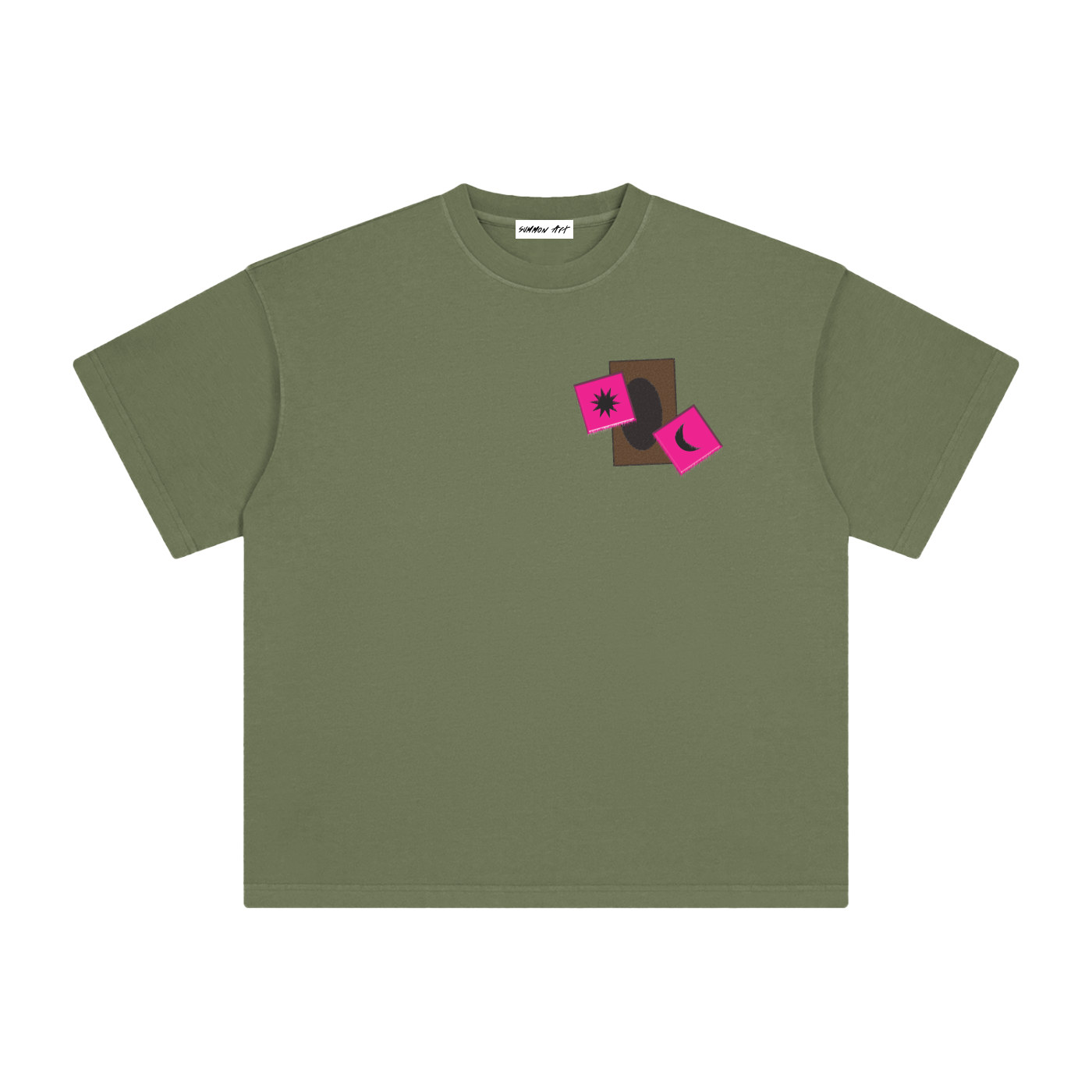 Card & Magenta Dice with Logo on Back Vintage Washed Tee